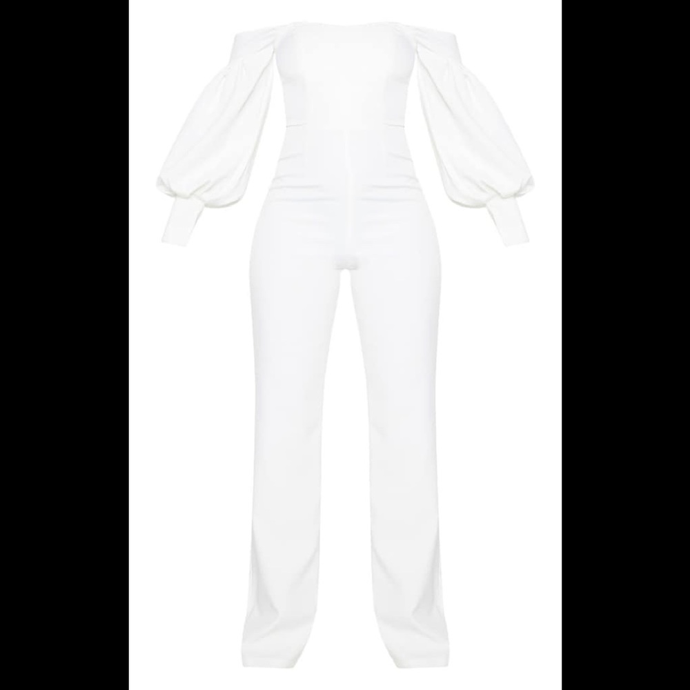 Bardot Balloon Sleeve Corset Jumpsuit